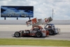 Canadian supermodified racers Mark Sammut, (78), and Mike Lichty, (84) at Cayuga Speedway 2009