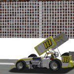 Ray Sand Jr crosses LaPorte Speedway finish line for win