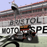 Bob Gangwer crossing finish line at Bristol Motor Speedway