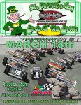 St. Patrick's Day poster for SUPRS St. Patrick's Day Grab O the Green at Dover Downs International Speedway by Breeze Graphics