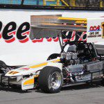 Ben Seitz in his supermodified at Oswego Speedway