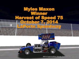 Myles Maxon winner of SUPRS Harvest of Speed