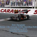 Bob Gangwer crossing finish line at Caraway Speedway