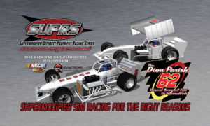 SUPRS supermodified sim racing schedule features rFactor and NASCAR Heat supermodifieds