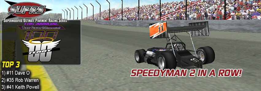 SUPRS 11th Annual Terry Gibson Memorial 100 winner Dave Ohh