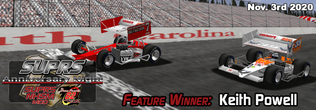 Keith Powell narrowly beat Rob Warren to the line to win SUPRS 17th Anniversary Special at S. Carolina Speedway