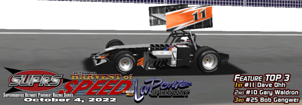 Dave Ohh now has three straight Harvest of Speed wins and is tied with Myles Maxon as the only other driver to accomplish that feat.