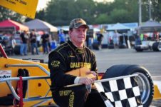 Dave McKnight in Oswego Speedway victory lane