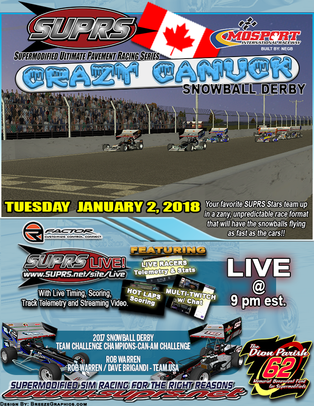 SUPRS 2018 Crazy Canuck Snowball Derby Poster