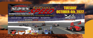 SUPRS next race is the Harvest of Speed on October 4, 2022 at LaPorte Speedway