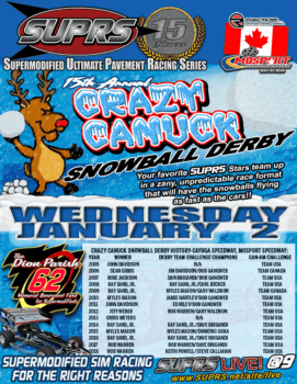 SUPRS 2019 Crazy Canuck Snowball Derby sim racing poster