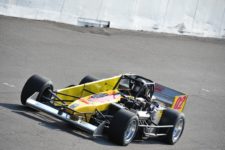 Brandon Bellinger racing at Oswego Speedway in 2015