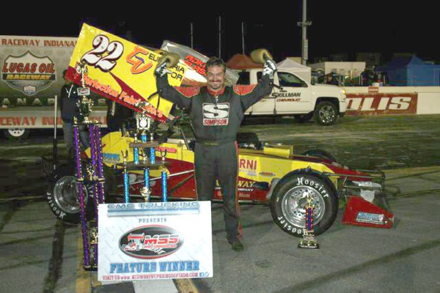 Mike McVetta winner of Midwest Supermodified Series main event at Lucas Oil Raceway