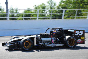 Osetek Technologies supermodified with Keith Shampine driving at Oswego Speedway