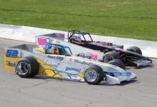 David Danzer and Daniel Connors at the 2015 Oswego Speedway Open Practice