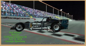 Rob Warren winner of Craftpug Creations 45 supermodified sim race