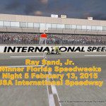 Ray Sand Jr. crossing finish line at USA Int'l 2015 Speedweeks