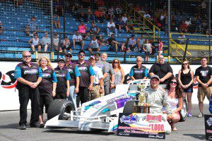 Syrell Racing and Michael Barnes pose of photo after taking pole position for 2015 Oswego Speedway International Classic 200